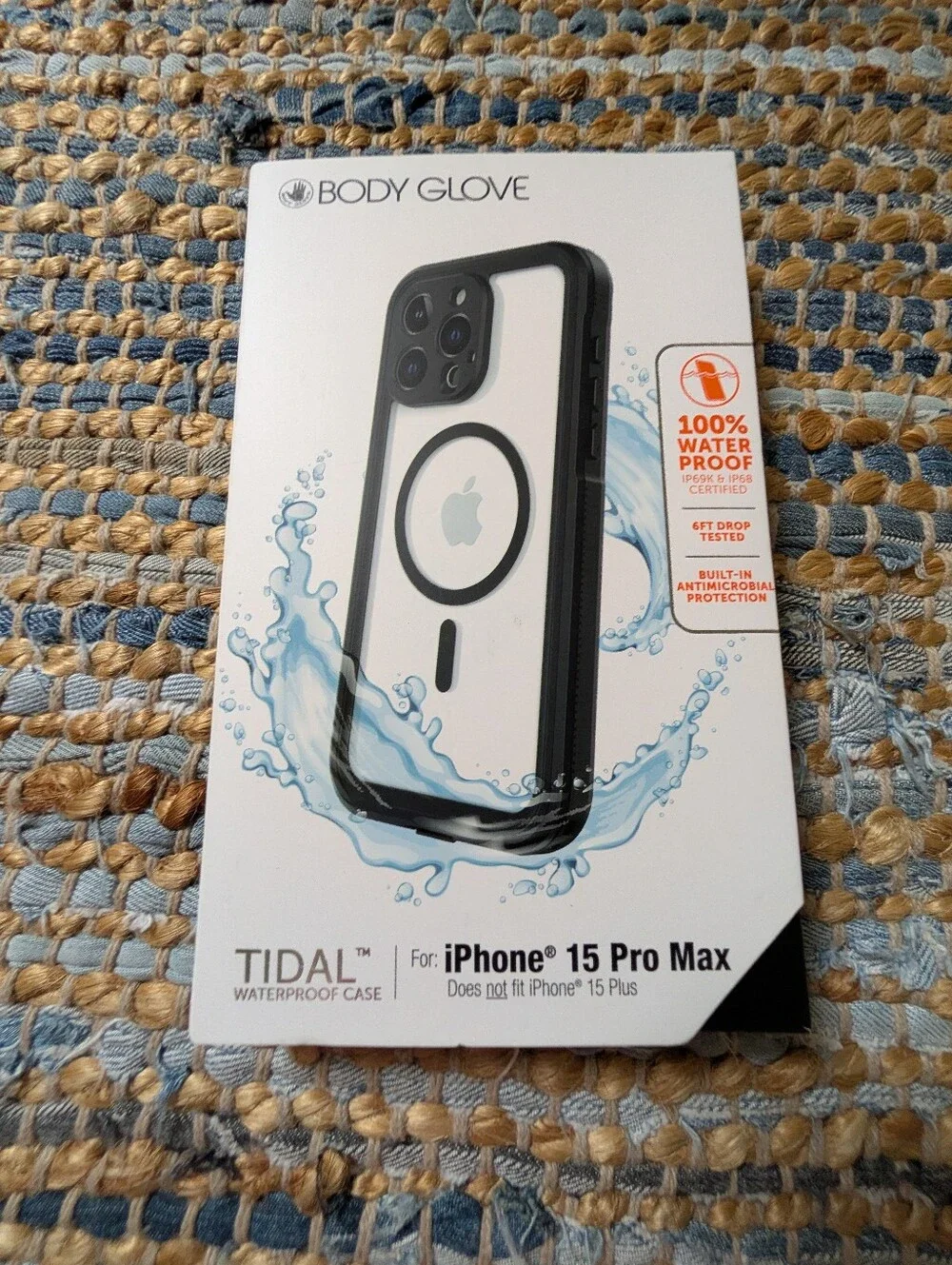 Body Glove Tidal Waterproof Case iPhone 15 Pro Max MagSafe Clear Black